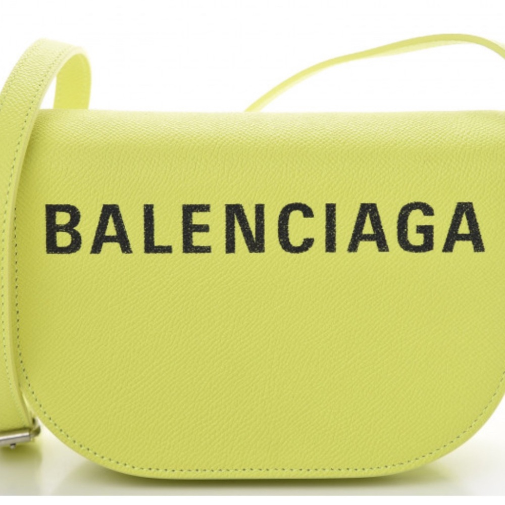 authentic BALENCIAGA Grained Calfskin Logo-Print Ville Day Bag XS